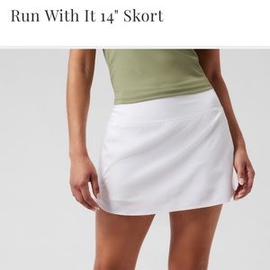 Athleta White “Run With It” Skort